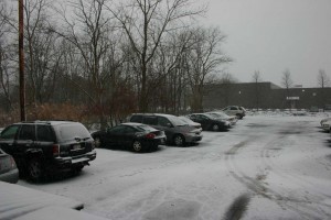 Around 8:30am the parking lot looked like this.